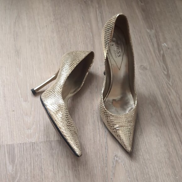 Marciano Gold Stiletto Heels - Picture 1 of 10